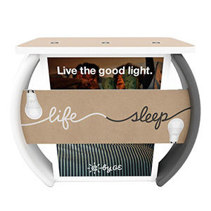 Classic custom portable backlit counter with custom top and vibrant graphic.