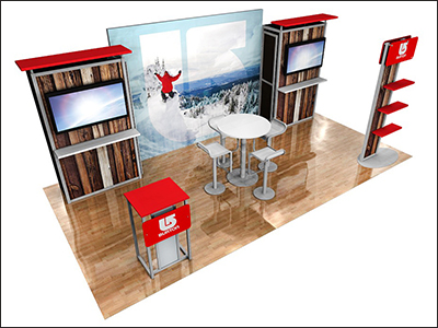 Eco-Smart custom modular trade show portable exhibit.