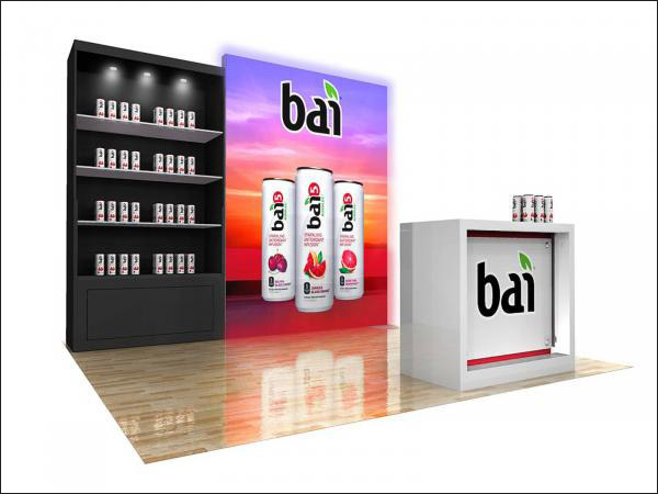 ecoSmart custom modular trade show display with light box graphics.