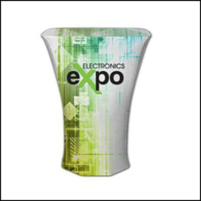Expolinc portable table set for trade shows and events skirt.