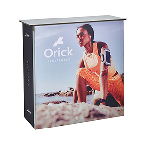 Expolinc Classic Frame counter with SEG fabric graphic.