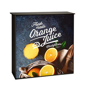 Expolinc Light Frame backlit fabric SEG portable counter with vibrant graphic.