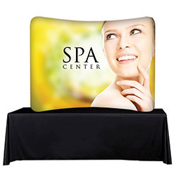 EZ Tube display shown on 6' table with black table cover