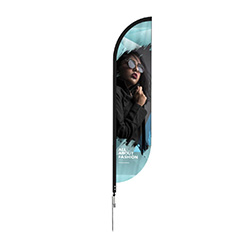 Outdoor convex shape advertising flag banner displays.