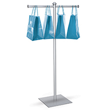 Silver bag stand rack with accessories